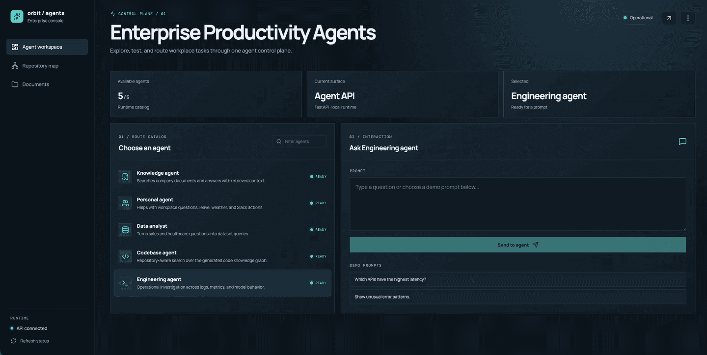 Screenshot of Enterprise Productivity Agents